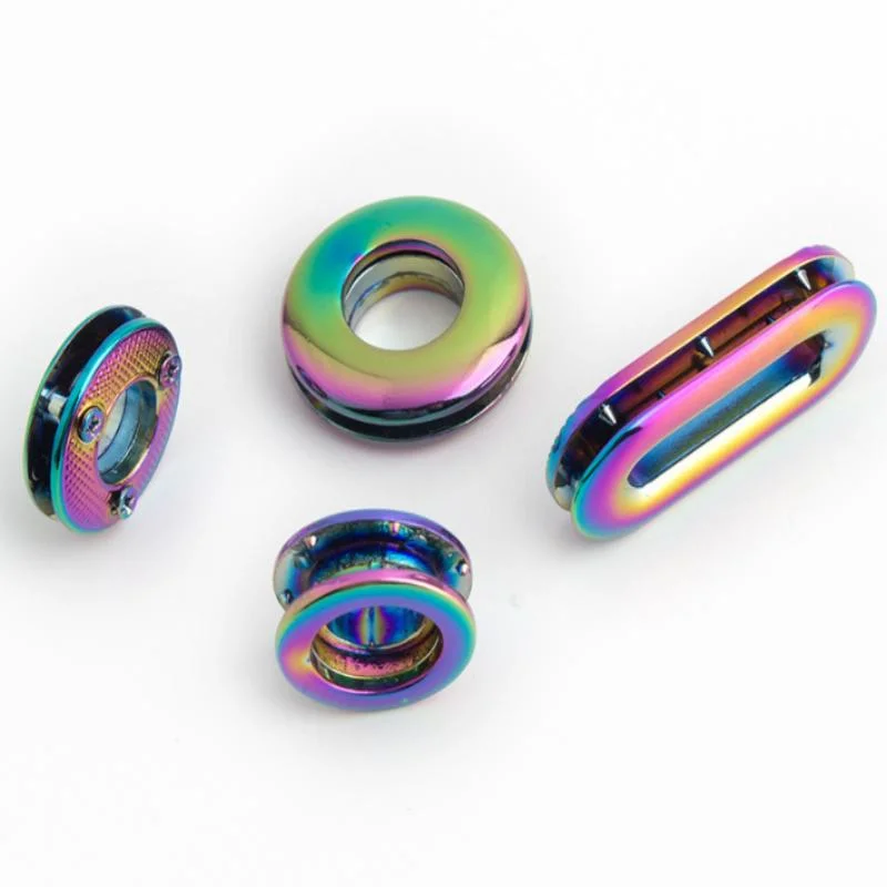 Fashion Rainbow Oval Round Shape Eyelets for Jeans/Jacket/Bags Metal Accessories