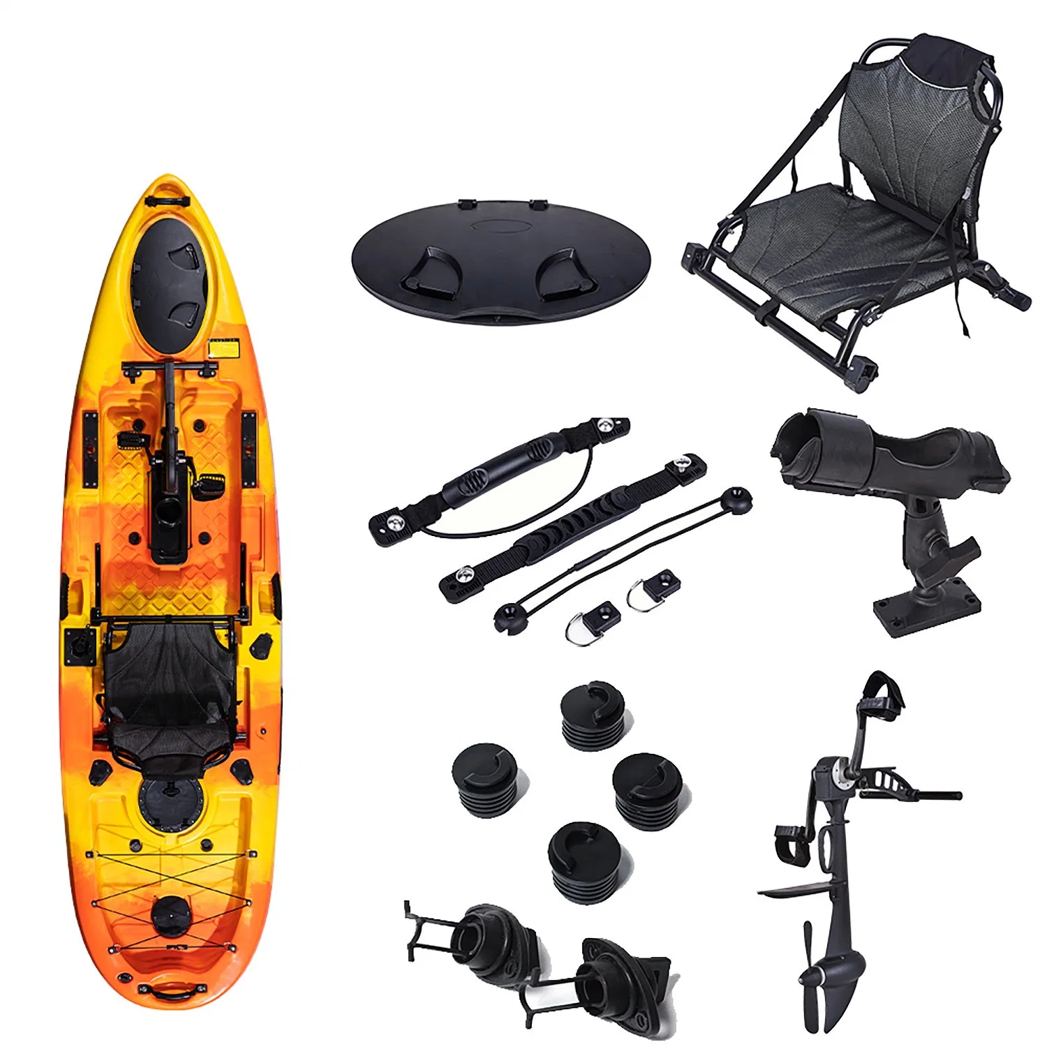 Single Seat One Person 10FT Fishing Pedal Drive PE Plastic Kayak