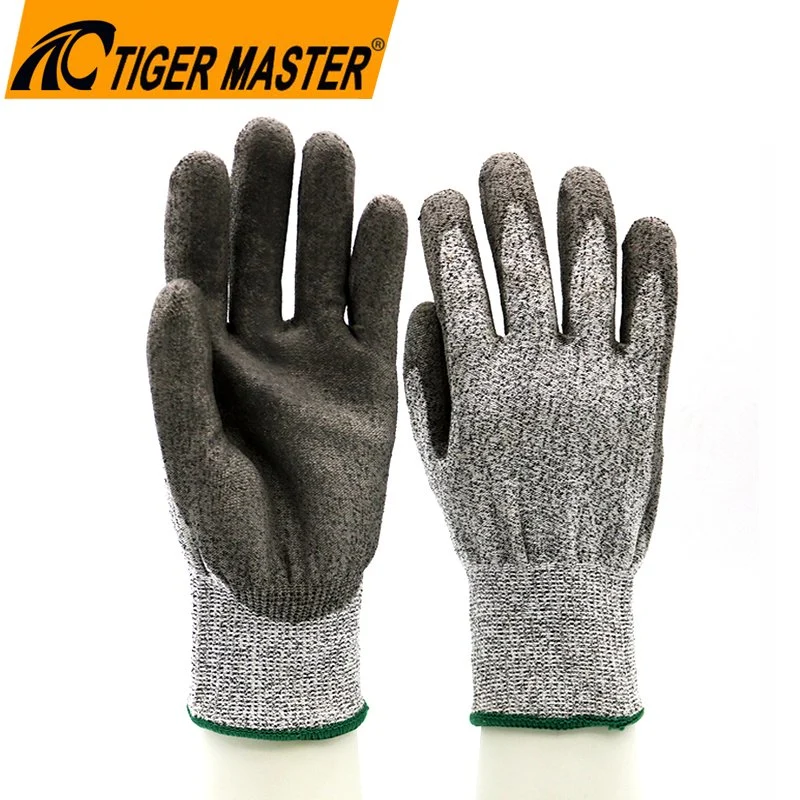 13 Gauge hochfester Polyethylen-Liner Grau PU-beschichtete Handfläche Sicherheit Arbeitshandschuhe CE en 388 schnittfeste Handschuhe