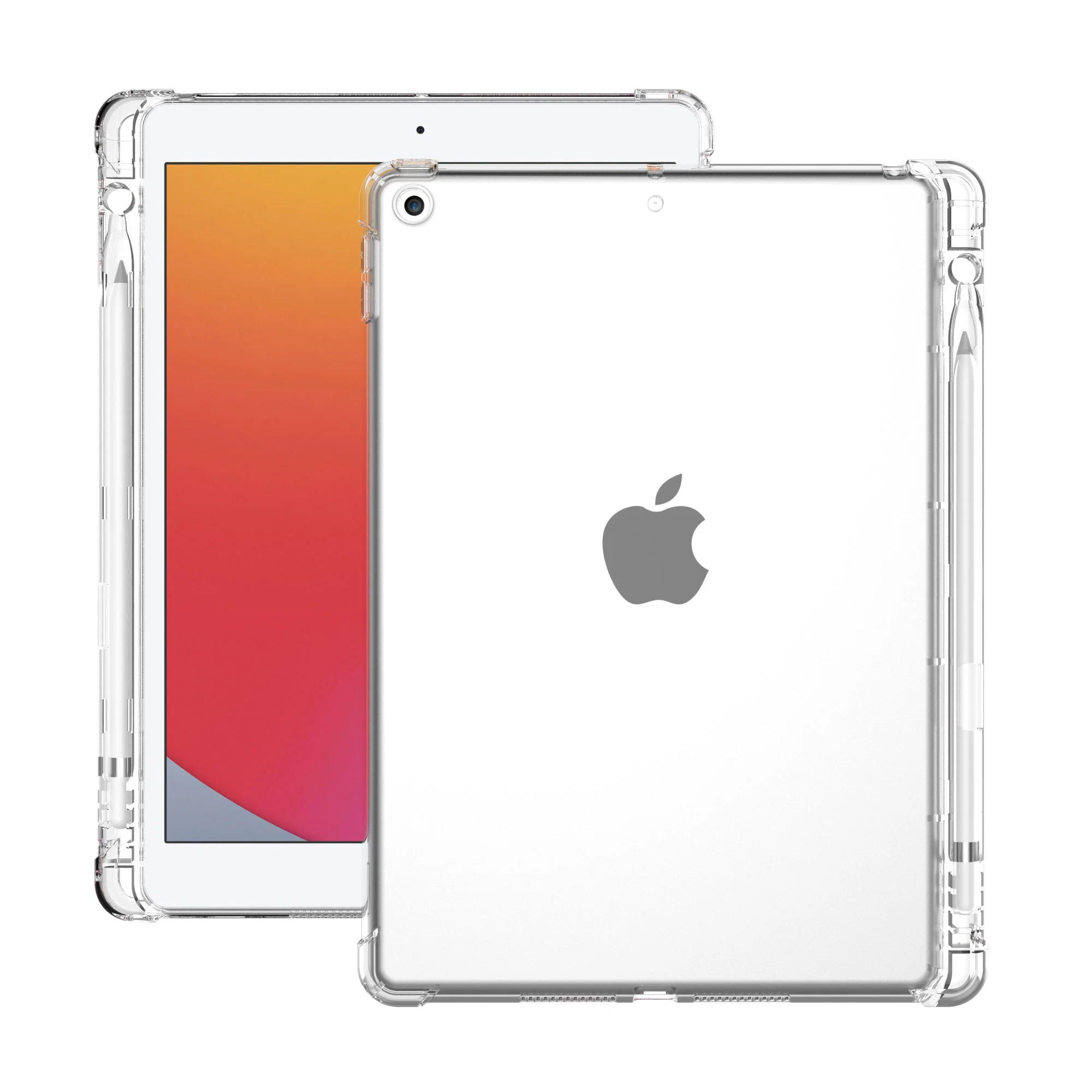 Transparent Back Case Silicone Slim Cover for iPad 10.2 for iPad 10.5 Case with Pencil Holder