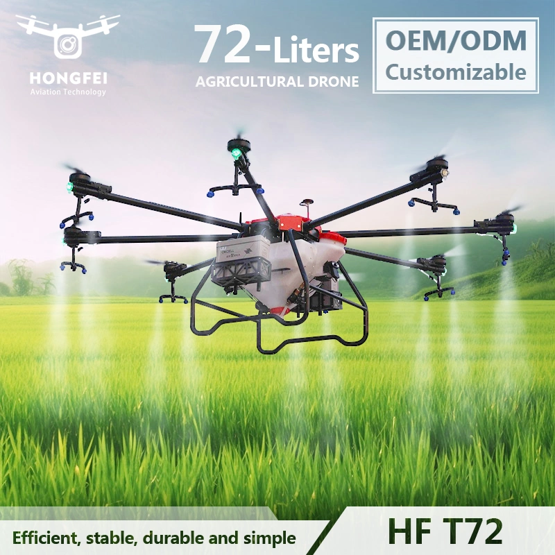 GPS-Equipped 72-Litre Large Payload Electric Fertilizer Spreader Intelligent 16 Nozzle Long Range Remote Control Sprayer Drone