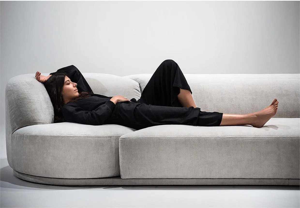 Moderne Luxus-Möbel Italienische Sektional Modular Rotate Stoff Set Sofa