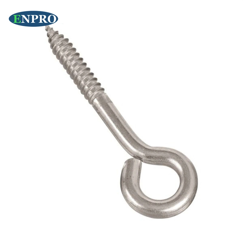 Venta caliente 304 Acero Inoxidable 3.2-pulgadas de 6mm de espesor de la línea de ovejas Ojo Cerrado gancho tornillo