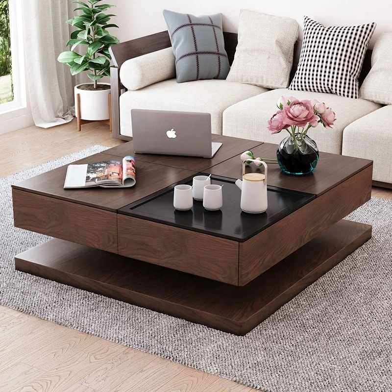 Diseño plegable Sala Plaza de madera maciza mesa de café