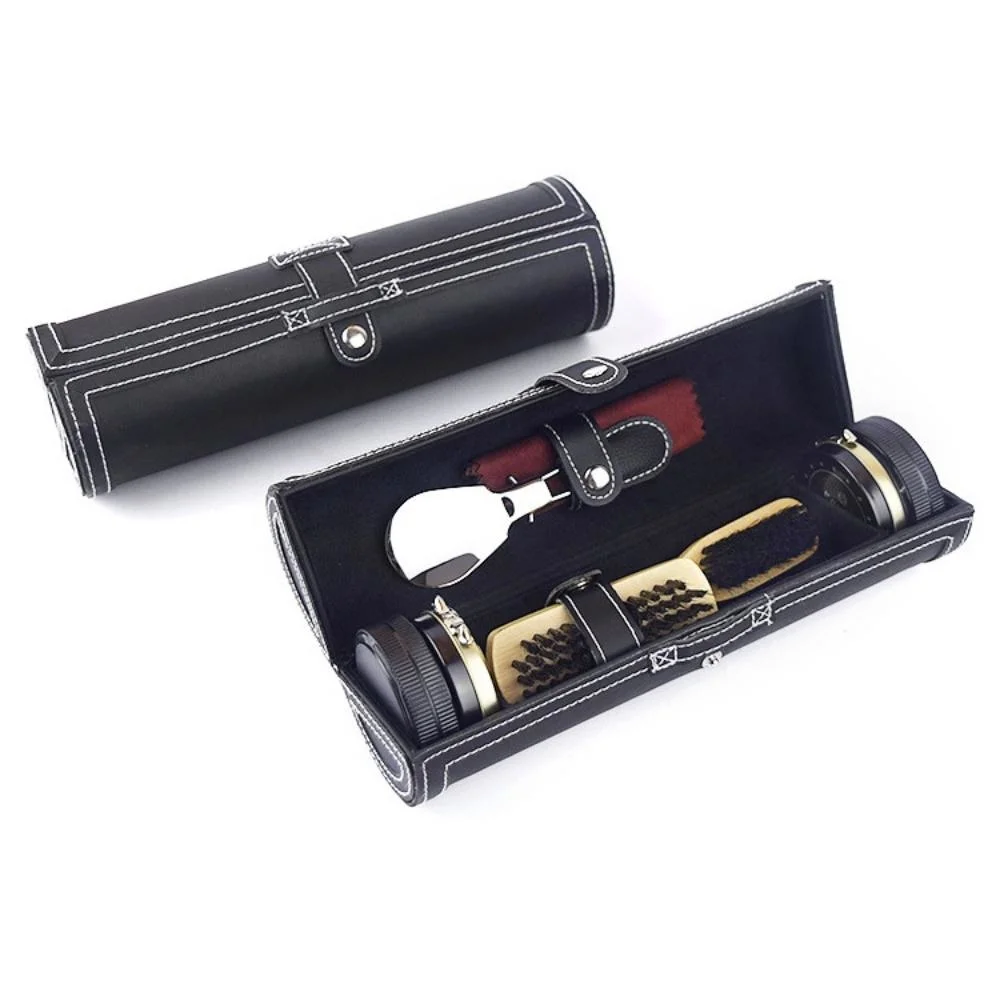 Shoe Polishing Set, for Important Pairs, Leather Shoes, Care for Shoes, Hand-Powered, Compact, Perfect for Beginners, Space Saving Bl22675