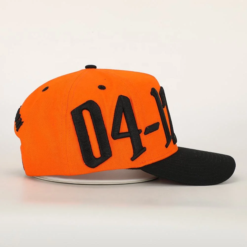 Custom 5 curvas de algodão a bordo rasante Boné 3D Bordados Puff Gorras logotipo, Mens Sports Dad Hat