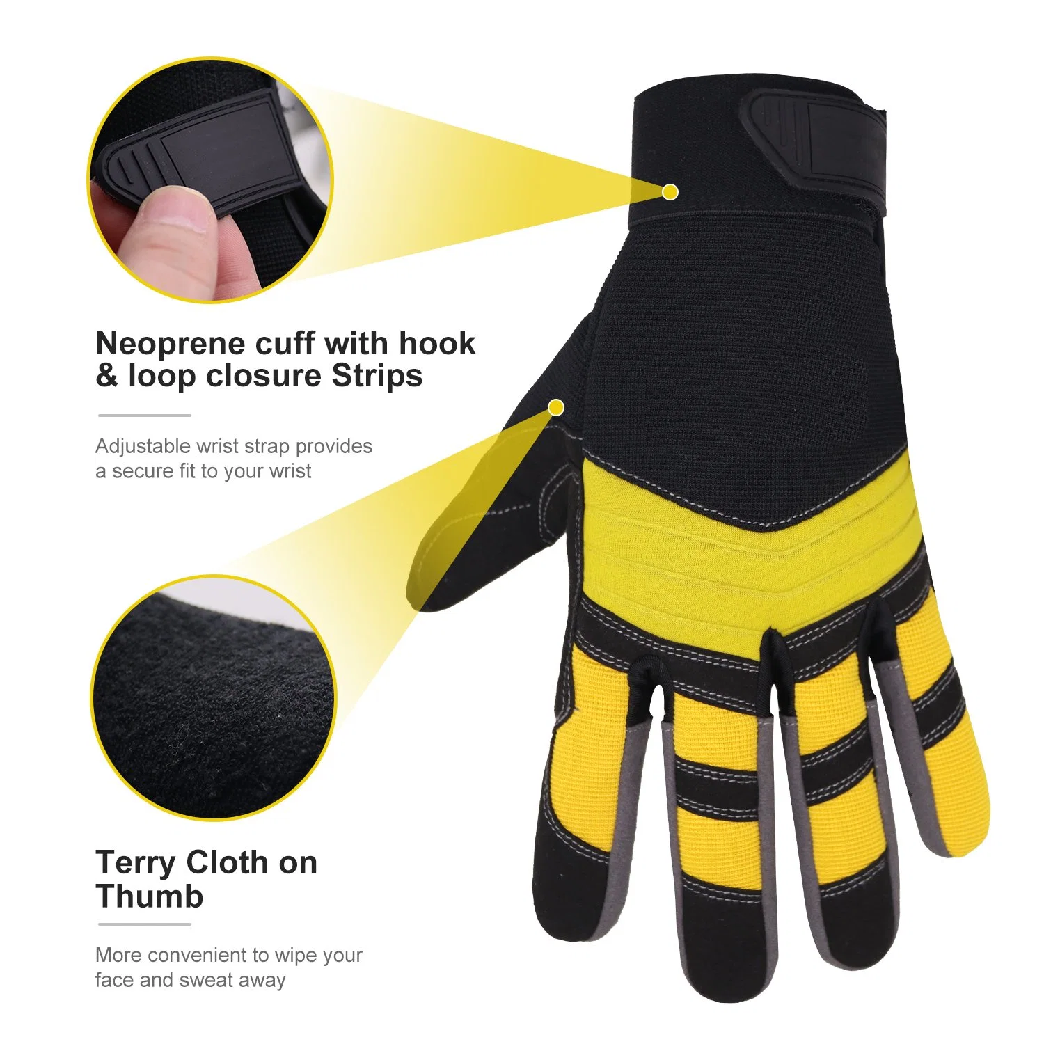 Prisafety Guantes de trabajo de la luz de la mecánica de punta del dedo de la pantalla táctil mecánico de reparación de vehículos de protección del conjunto de herramientas guantes de ciclismo