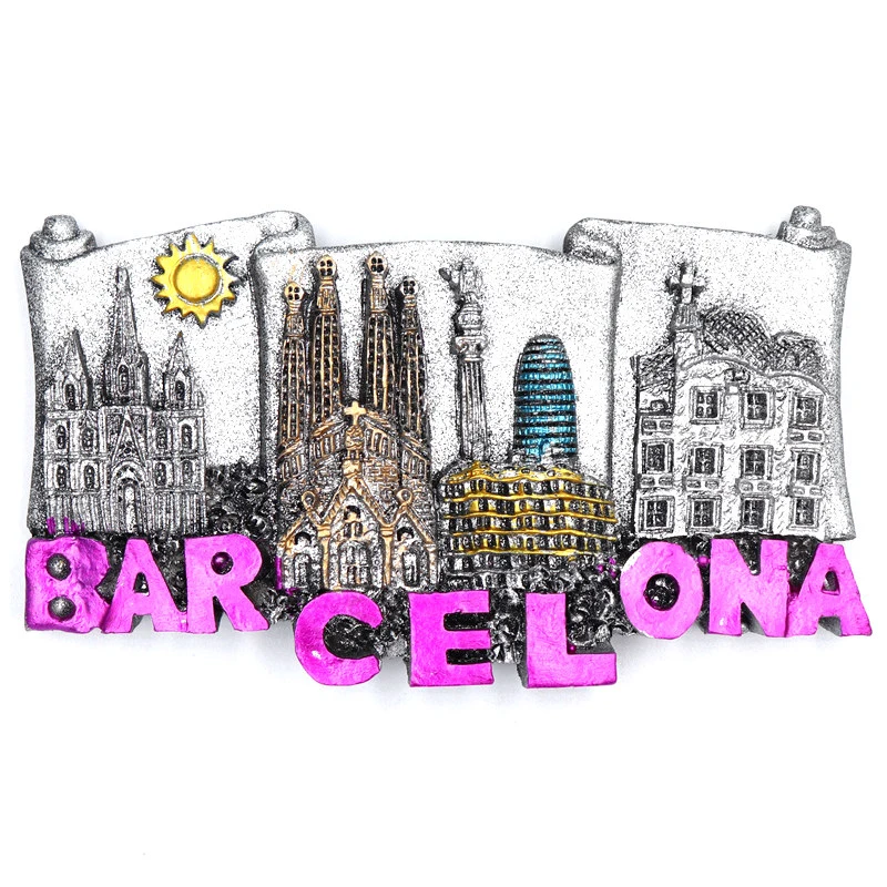 Manufacturer Custom Barcelona Promotion Souvenir Fridge Magnet