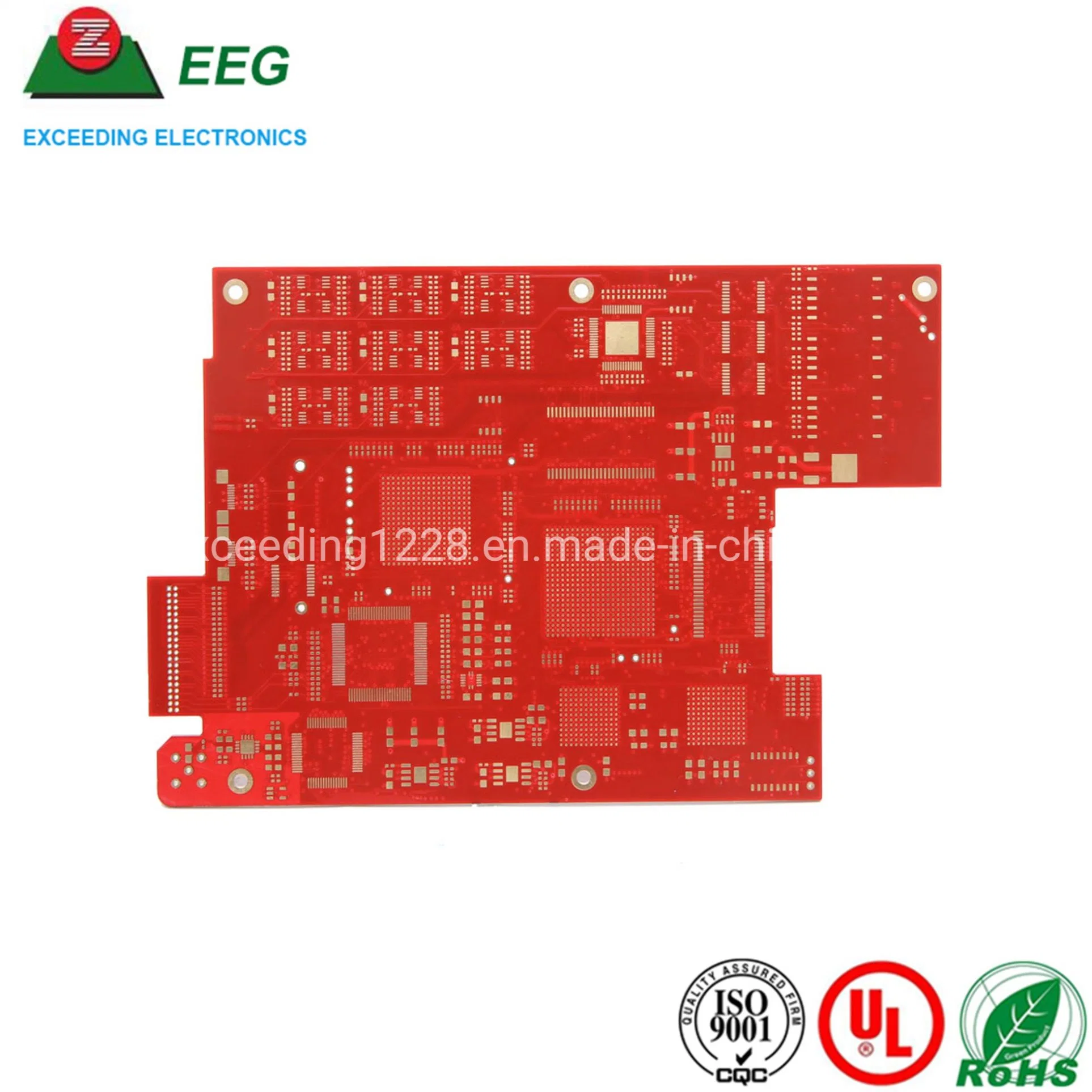 8 capas placa madre PCB Fabricante con alta calidad rojo Máscara de soldadura