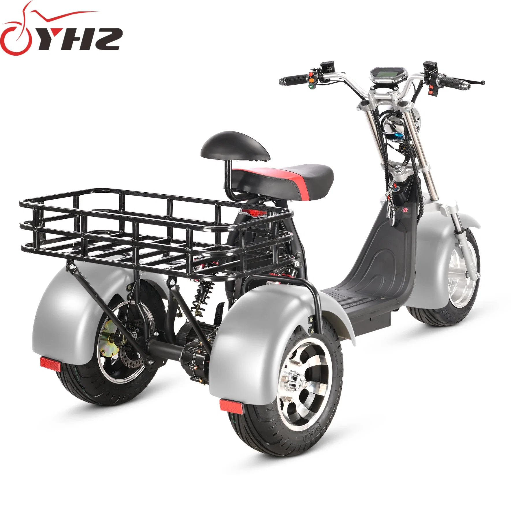 Rear Basket Three Wheels Electric Scooter CE 1500W 2000W 60V Adult Tricycle