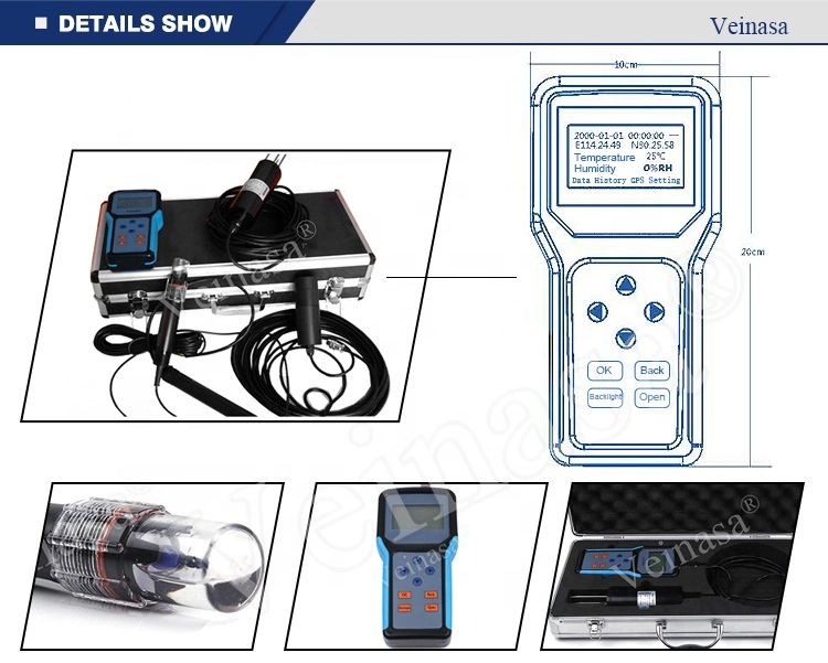 Veinasa-3m Weather Multi-Parameters Environmental Electronic Measuring Instruments Soil Temperature Moisture pH Ec Data Logger