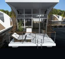 Prefab Container Hotel on Water Floating Hotel Houseboat Mobile Modular Home Tiny House