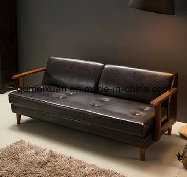 Double Nordic Country Real Wood Japanese Sitting Room Cafe Three Bedroom Cloth Art Sofa (M-X3336)