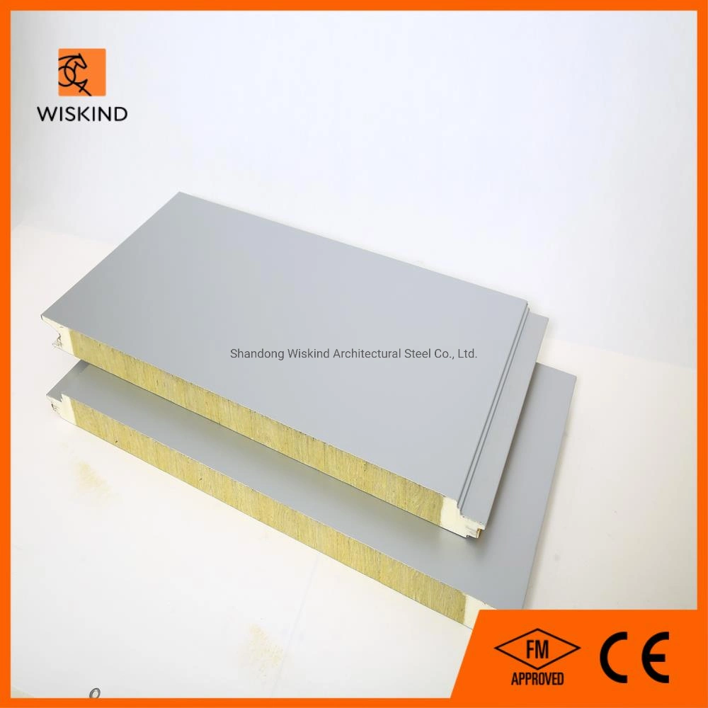 a Class Fireproof 30mm 100mm 150mm Thickness Rock Wool PU PUR Puf PIR Sandwich Insulated Panel for Wall Roof Cladding System Sandwich Composite Board with CE FM