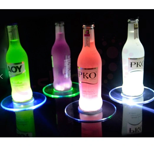 Festival Acrylic Party Lights Bottle Sticker Coaste LED Display Base