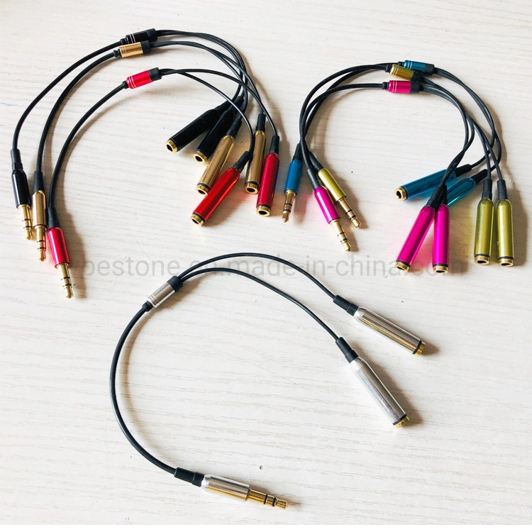 3.5mm Male to 2 Female Audio Stereo Y Splitter Cable Earphone Headset Splitter Adapter