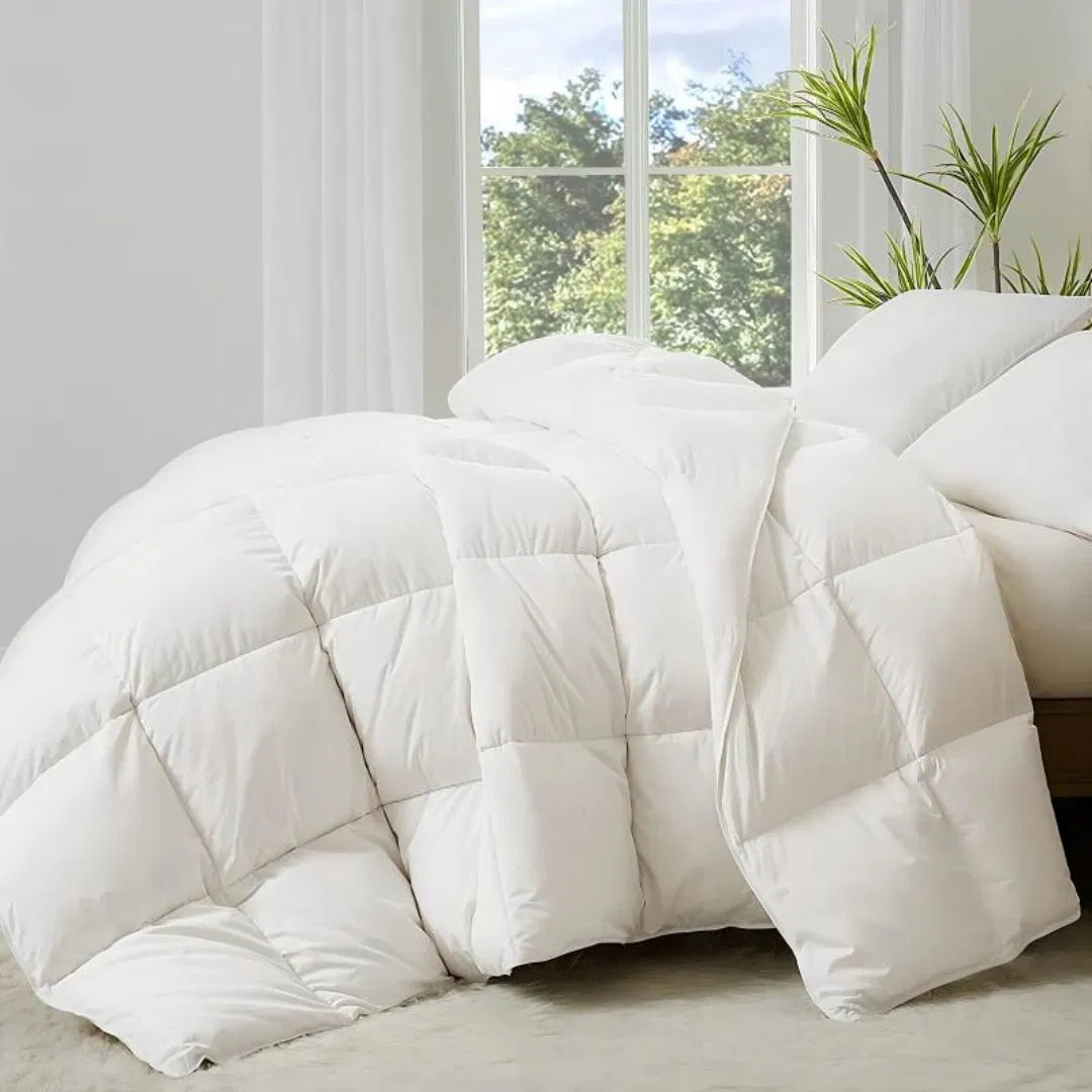 100% algodón plumón edredón Pato Blanco plumón grueso caliente sencillo Y Double Winter Comforter