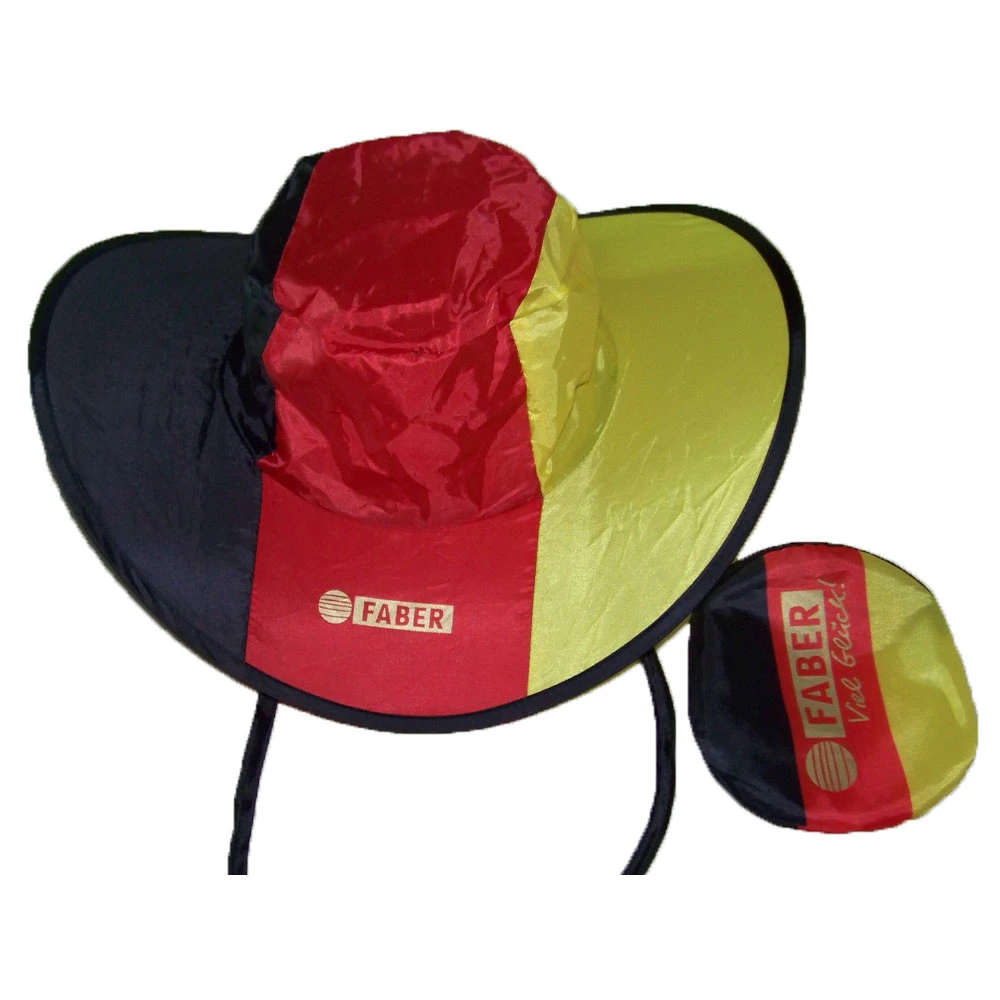 Custom Polyester Foldable Cowboy Hat and Foldable Cap with National Flag Design Polyester Hat