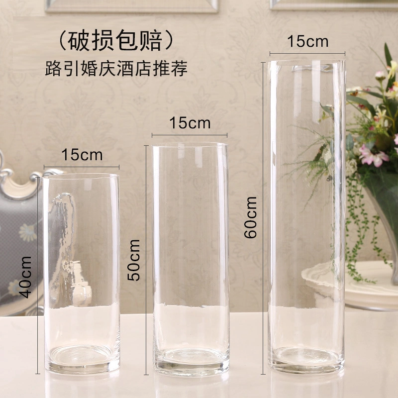 Wholesale/Supplier Factory Supplies Cheap Tall Home Cylinder Modern Nordic Wedding Decorations Clear Flower Glass Vase