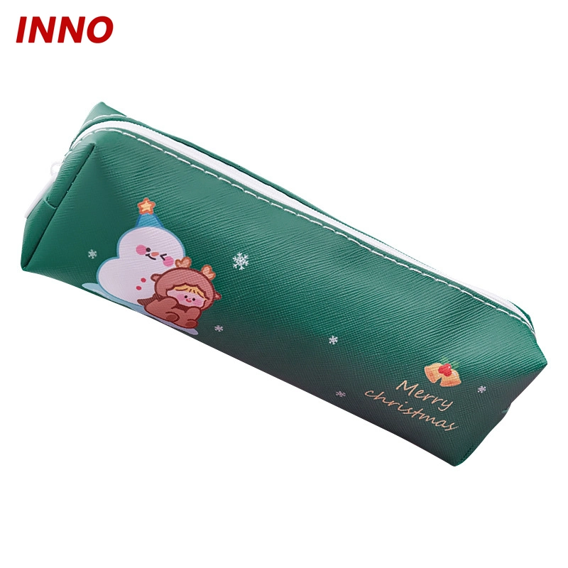 Factory Direct Selling marque Inno R045# pu case Cute Pencil Sac enfants Noël papeterie boîte cadeau couleur personnalisée logo écologique