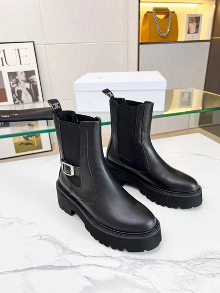 New Platform Boots Fashion Cow Leather Women's Shoes