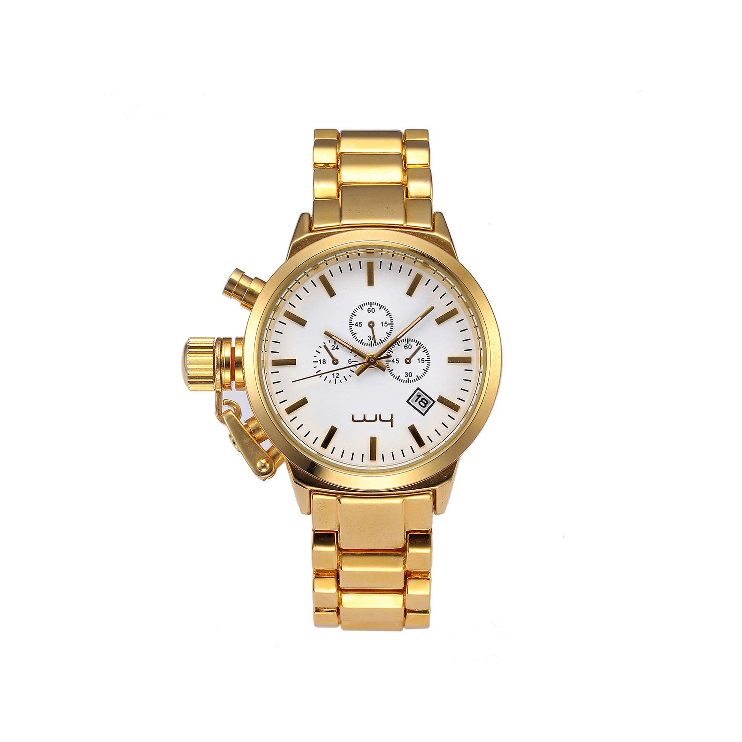 Fashion Date Custom Swiss Men's Gold Quartz Wrist Watch (WY-033)