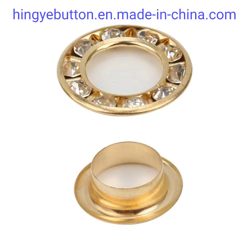 Rhinestone Metal Eyelet Brass Metal Grommet and Washer for Garment Handbag Shoe Accessories