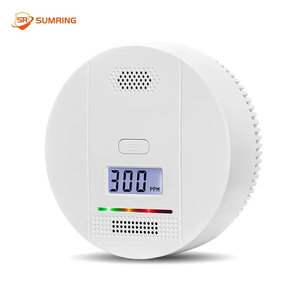 Sumring Professional Manufacturer En50291 Gas Leak Carbon Monoxide Detector LCD Real- Time Display Battery Powered Co Alarms