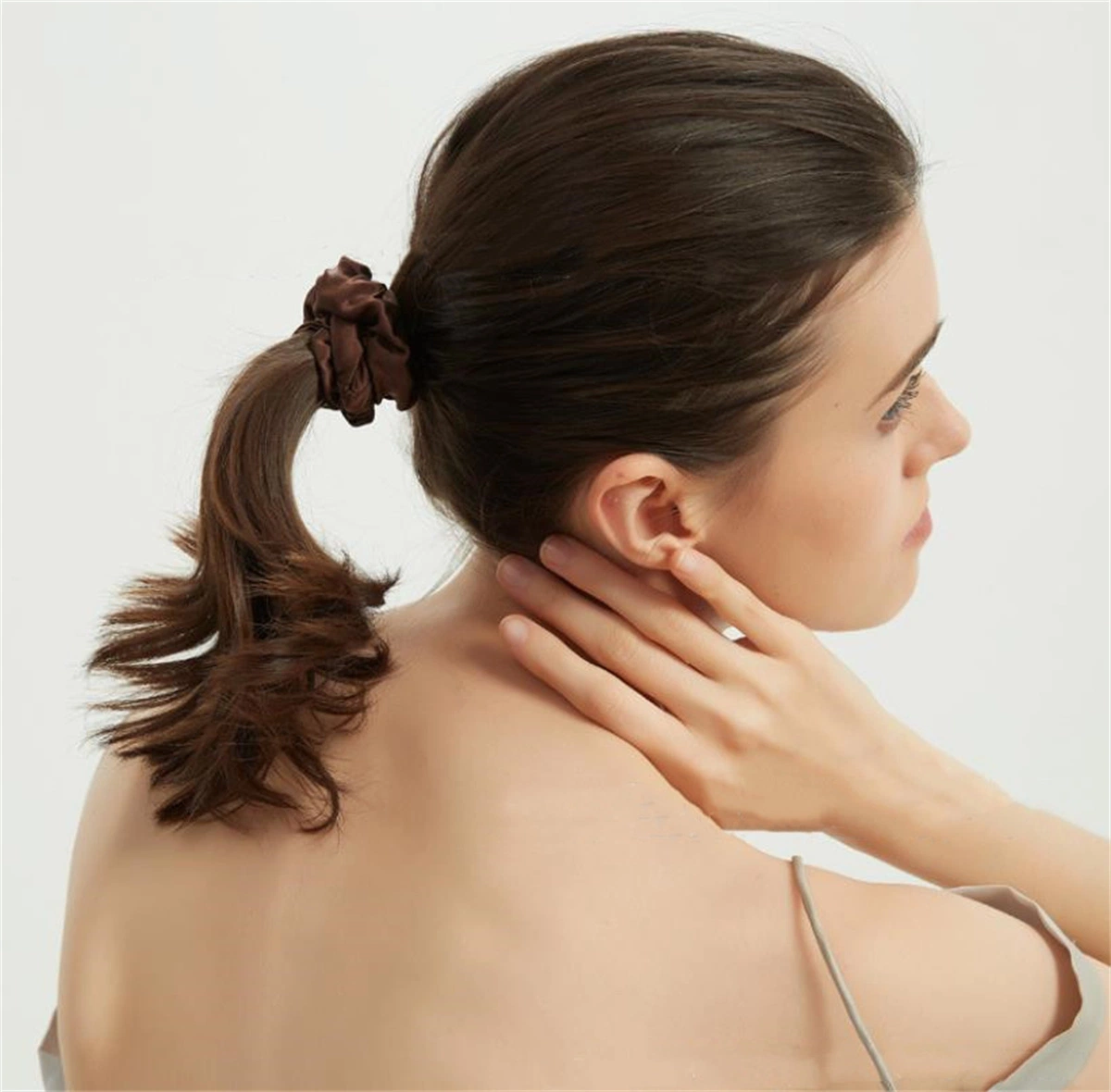 16 M/M Ponytail 2cm Hair Ties Scrunchie 100% Pure Silk Women Fashion Hair Accessories