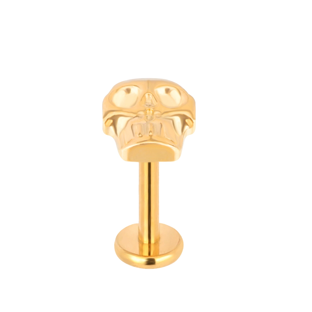 Gold-Serie Körper Piercing Schmuck Titan Lip Ring Krone CNC Grabschädel Möwe Bat Kürbisse Labret Hexis Nase Ring Schmuck