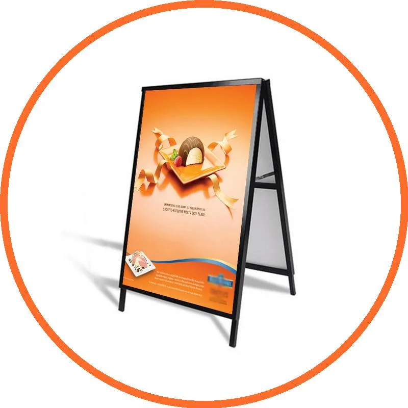 Panel de soporte de aluminio para publicidad de pavimento pantalla de marco de fijación Soporte para carteles