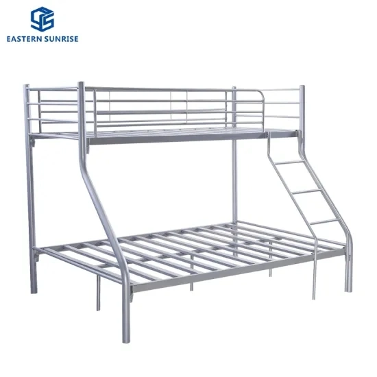 Durable Dormitory Steel Metal Triple Twin Over Full Bunk Beds for Preschool Kids