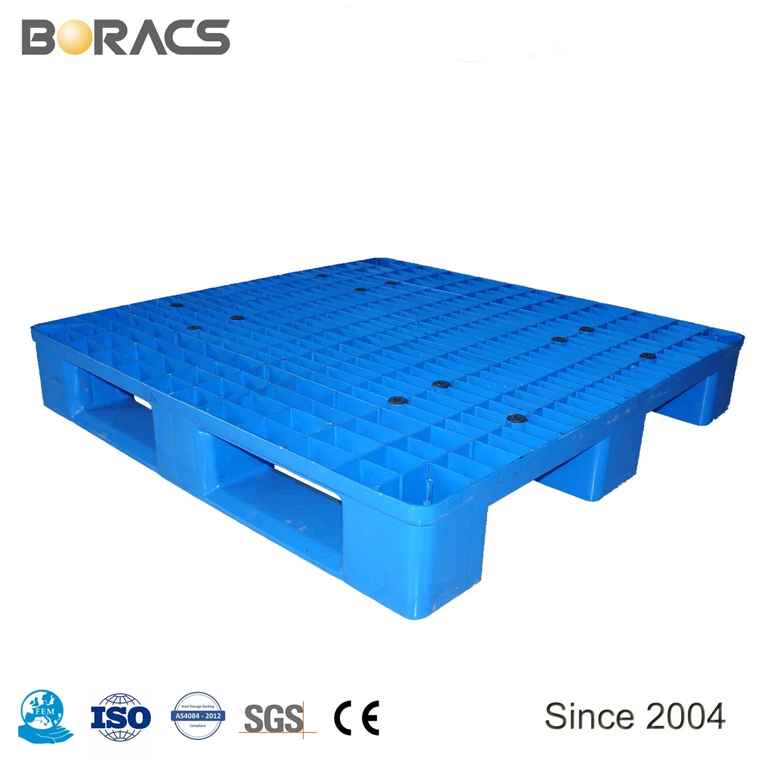 Heavy Duty Double Face/Side Grid Surface Logistic Industrial Warehouse Storage Euro Durable Stackable Reversible HDPE Plastic Pallet for Rice/Flour/Sugar/Beer