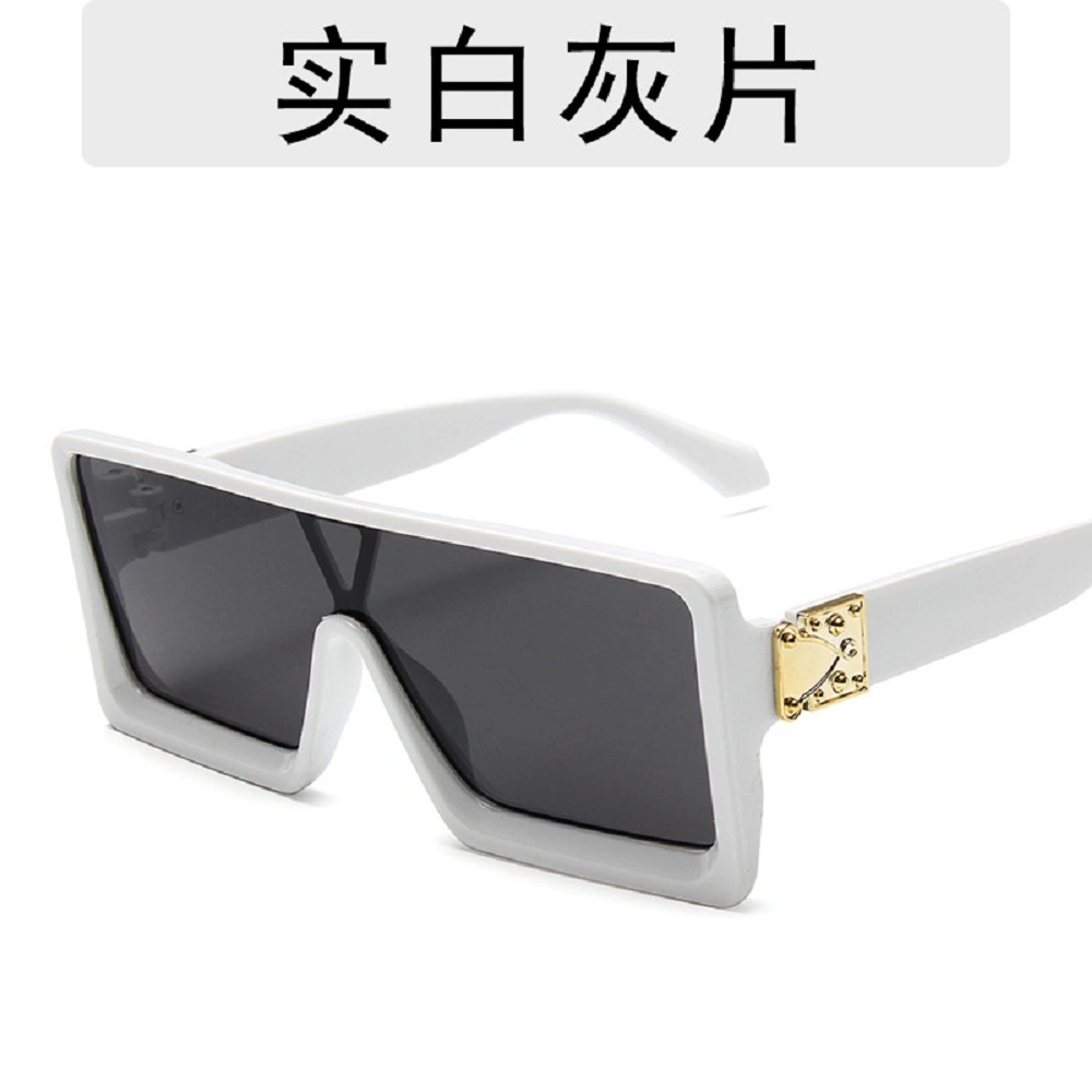 One-Piece Lens Fashion Metal Decoration Best Sellers Eyewear Cheap Wholesale/Supplier Square Sunglasses Vintage Personality