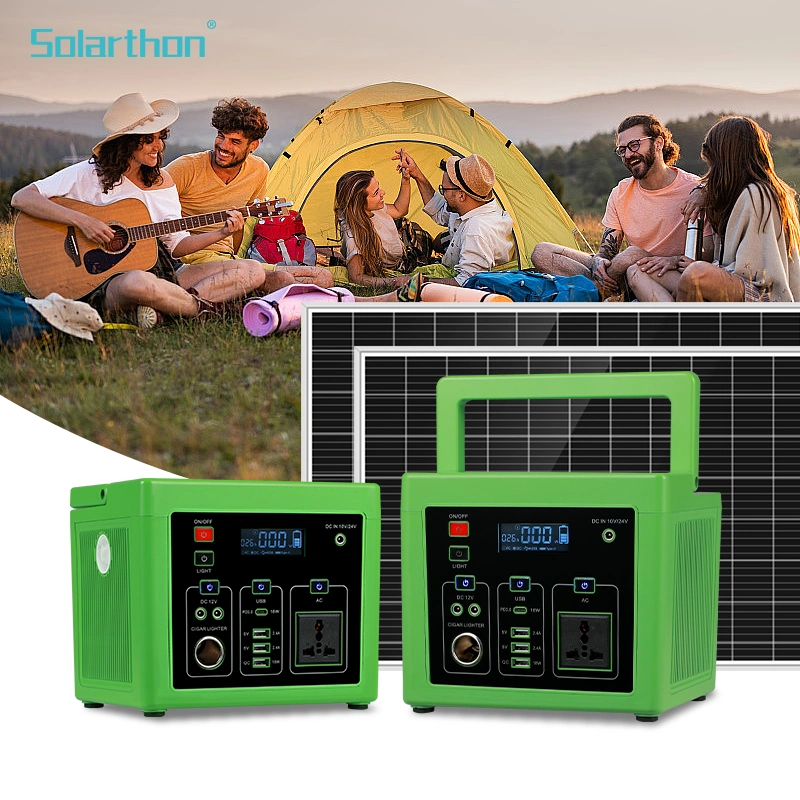 Sistema de iluminação para interior para exterior de alta potência, multifunções móvel num só Sistema de energia de montagem solar Camping Security de 300 W e 500 W.