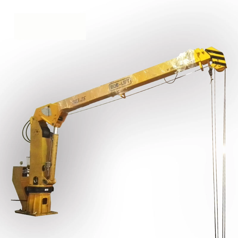 Small Marine Crane Straight Hydraulic Boom Lifting 3 Ton Winch Hook