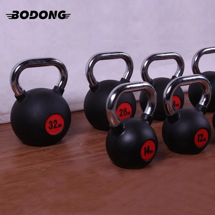 Neue Lieferung für China Gravity Black Gusseisen Pudergummi Beschichtete Kettlebell