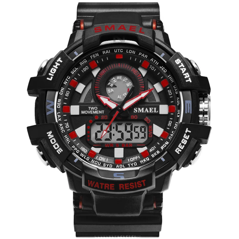 Custome Großhandel Sportuhr Kunststoff-Uhr Smael Uhren mit LED Nummer