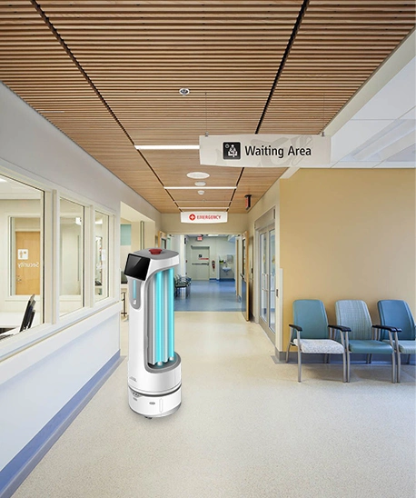 Bp-Ms1 Robot UVC, una plataforma móvil completamente autónomo Robot utiliza de desinfección UVC en el hospital, el Hotel, Centro comercial, restaurante y otros lugares públicos