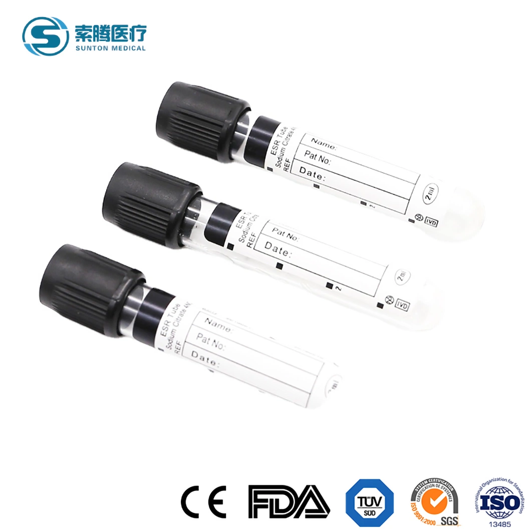 Tubo de recogida de sangre de vacío Sunton China desechable médico al por mayor personalizado Fabricantes de tubos de extracción de sangre de vacío estériles tubos de sangre de vacío médico