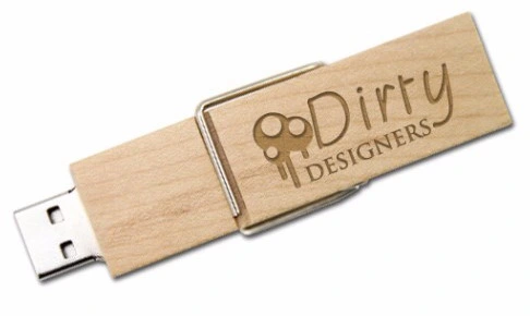 Creative Wooden Clip USB Flash Drive with Logo