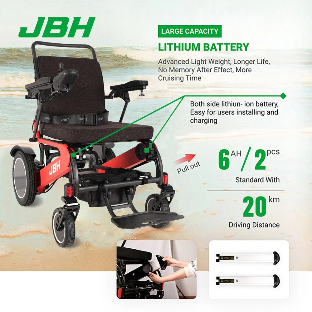 High Tech Carbon Fiber Material Power Portable Folding Electric Brushless Motor Wheelchair