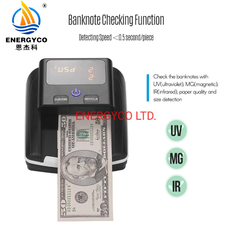 Us Dollar in 4 Orientations Mini Cash Euro USD Counting UV Light Currency Banknote Counting Machine Fake Money Detector