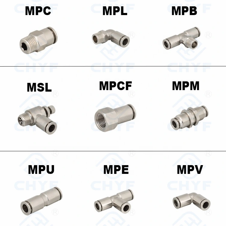 Mpt/Mpd Series T Type Male Thread Metal Pneumatic Quick Tube Fitting