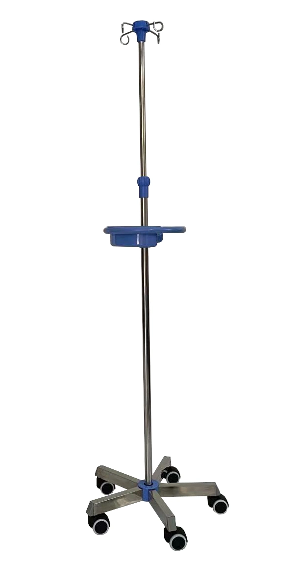 MN-IV Medical Height-Adjustable خمسة عجلات حامل إنصهار من الفولاذ المقاوم للصدأ عمود دمج يعتمد على أربعة