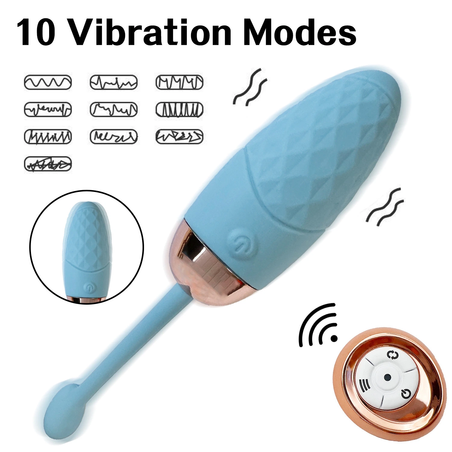 Mog Sex Product 10 Frequency USB Remote Control Vibration Egg for Masturbate Adult Sex Toy