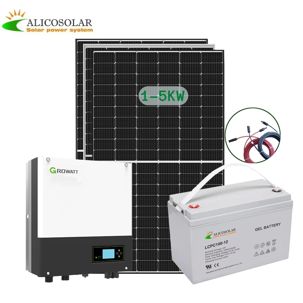 Haute efficacité 5kw 10kw 15kw 30kw panneau solaire photovoltaïque hors réseau système avec Growatt SPF5000es Max 6 unités en parallèle