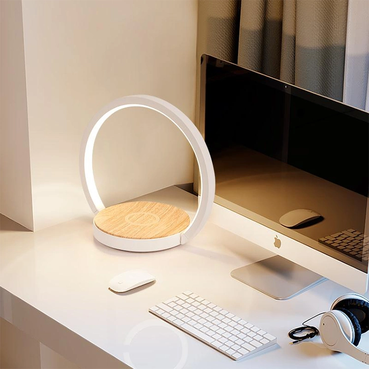 Modern Home Wireless Speakers Touch Desk Lamp LED with Qi Wireless Charger