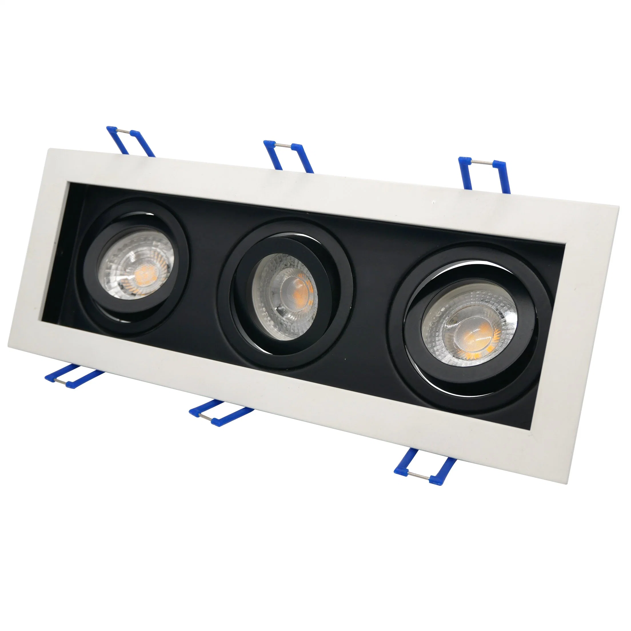 Aluminium MR16 GU10 LED Halogen Einbauleuchte Deckenleuchte Indoor Home Gewerbliche Beleuchtung Verstellbarer 3-Kopf-Scheinwerfer Für Downlight-Befestigung