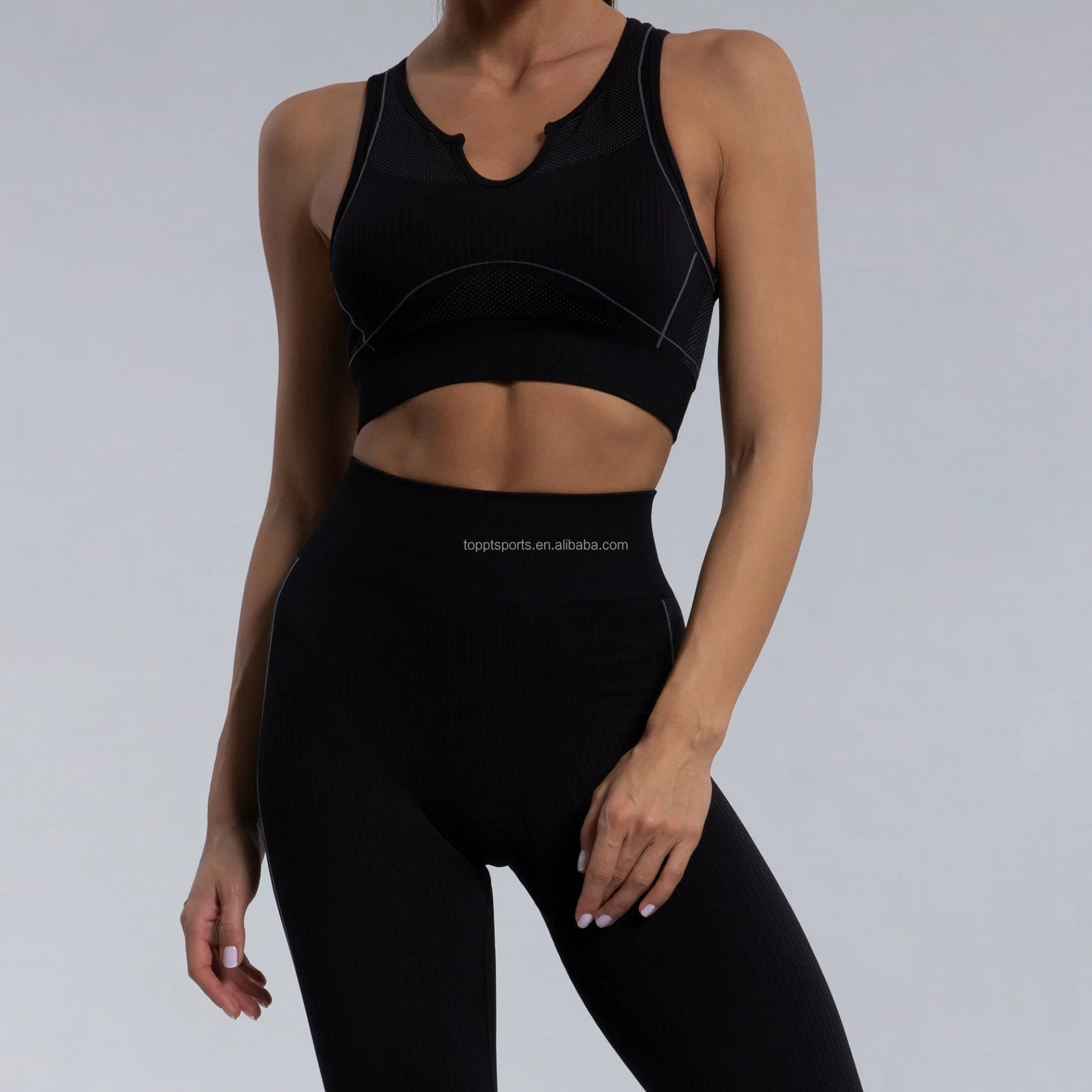 Мода U горловины бюстгальтер и сжатия Leggings костюм фитнес-Active износа